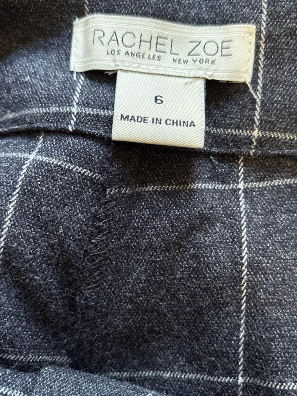 Rachel Zoe Charcoal Windowpane Flat Front Dress pants for wearing to work&dinner - Picture 5 of 6